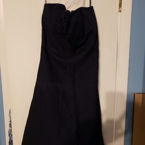 Navy strapless dress